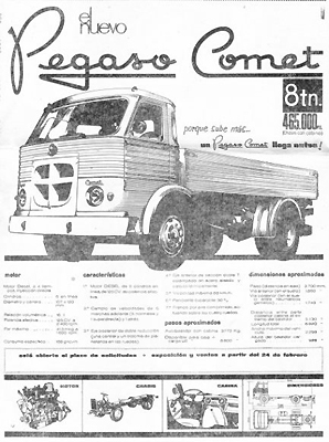 Pegaso Comet publicite